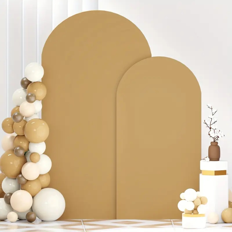 Backdrop Panels Ochre Tan Staggered Heights Modern Event Decor