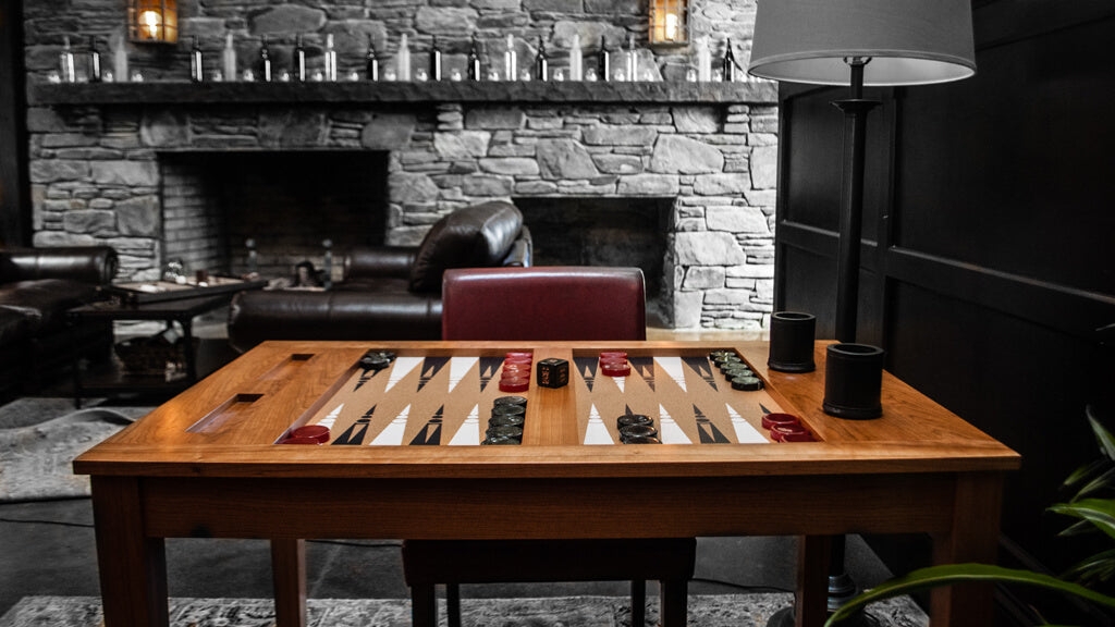 Backgammon Table including Bespoke Backgammon Table and Wood Frame