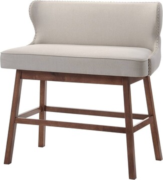 Bar Bench Wingback Profile Silver Nailhead Trim Upholstered Bar Banquette