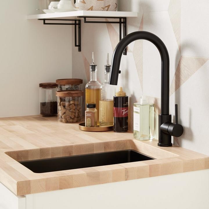 Bar Faucet Matte Black Gooseneck Silhouette Sink Design
