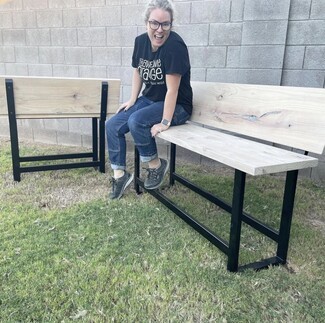 Bar Height Bench High Backrest Industrial Pub Style Seating