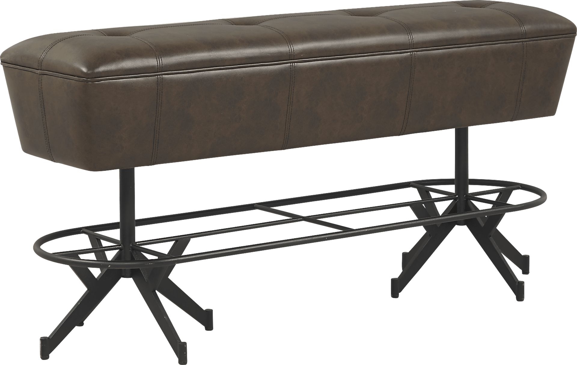 Bar Height Bench Multi Leg Base Tufted Seat Home Tap Room Seating
