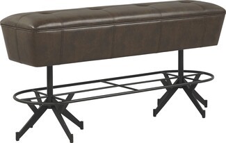 Bar Height Bench Multi Leg Base Tufted Seat Home Tap Room Seating