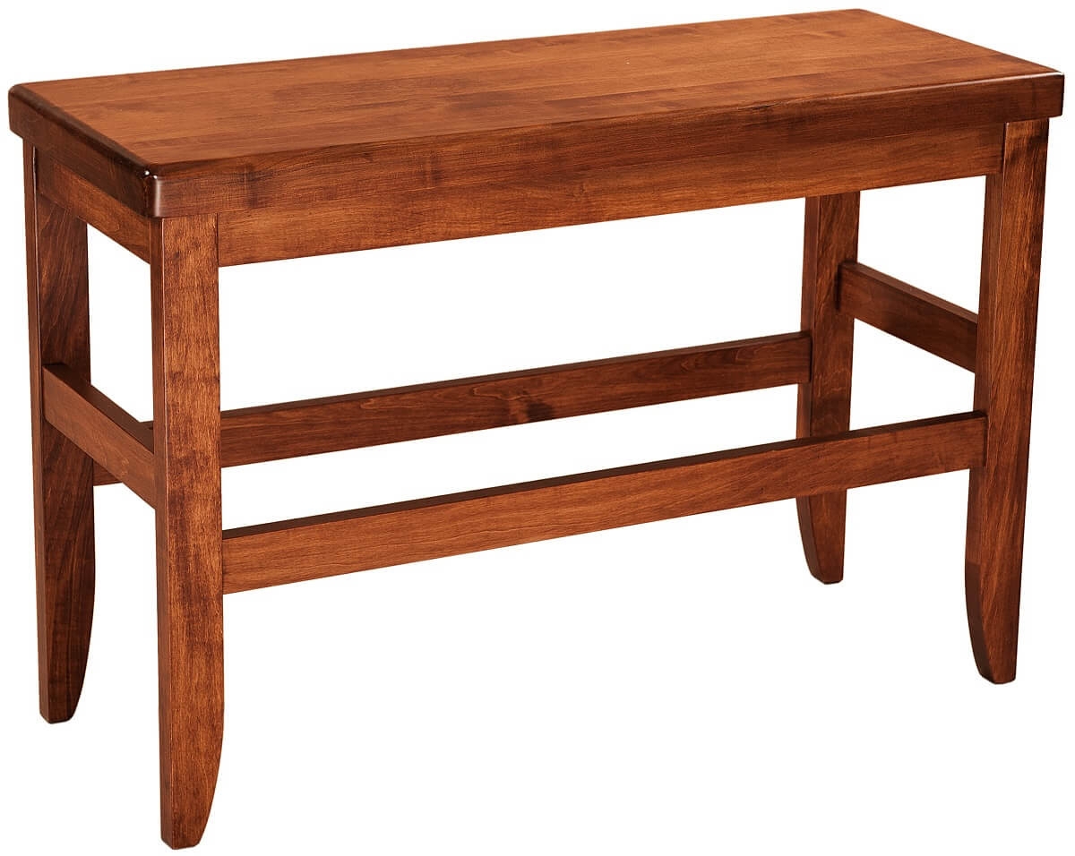 Bar Height Bench Walnut Finish Backless Warm Walnut Wood Stool