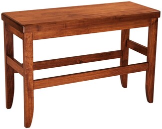 Bar Height Bench Walnut Finish Backless Warm Walnut Wood Stool