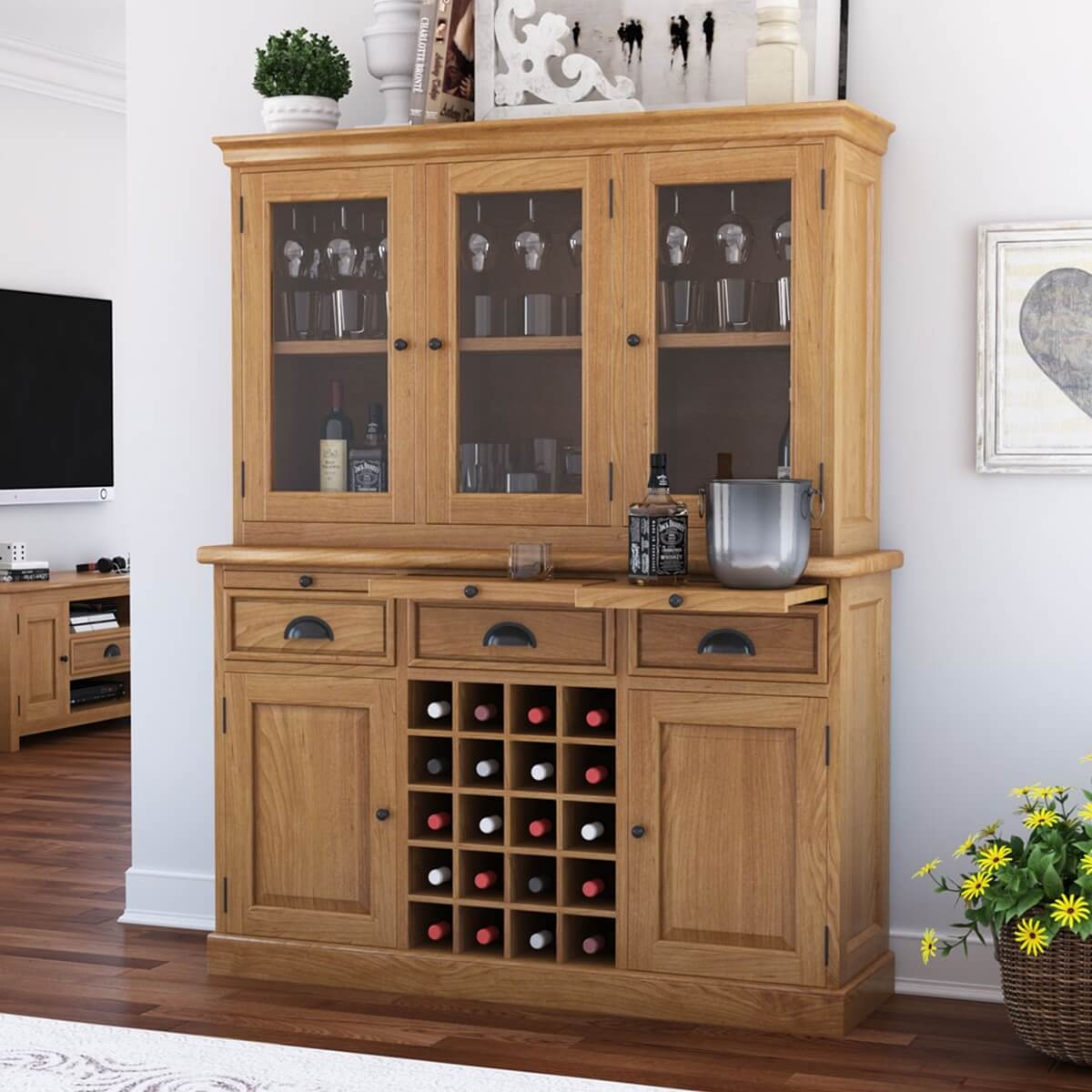 Bar Cabinet With Glass Doors
