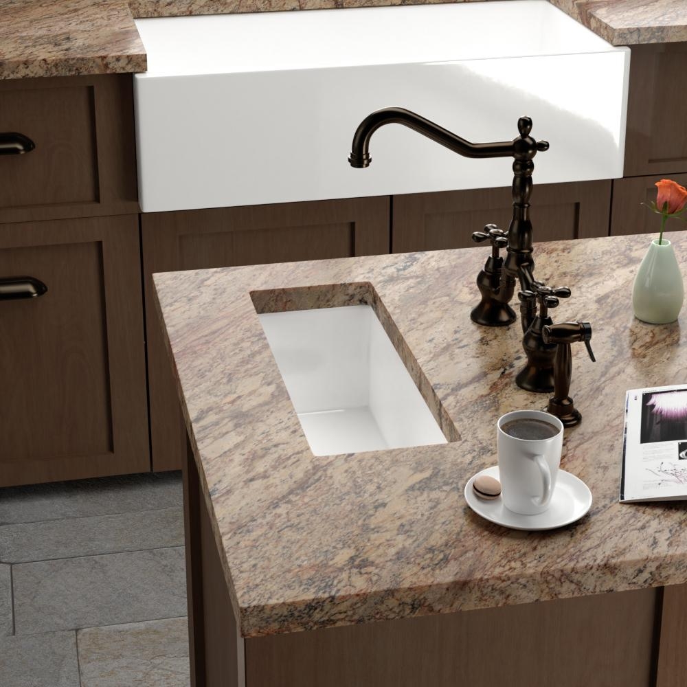 Bar Sink Narrow Profile Antique Bronze Bridge Faucet