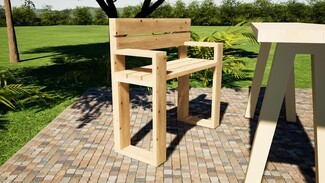 Bar Stool Bench Open Frame Legs Slatted Seat DIY Outdoor Bar Bench