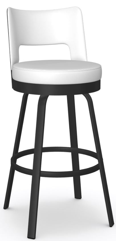 Bar Stool featuring Swivel Base and Open Back Contrast