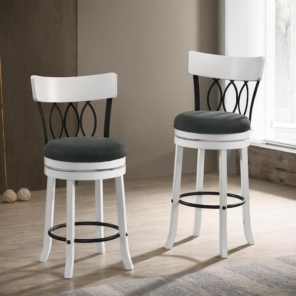 Bar Stool with Swivel Mechanism and Elegant Scroll Back