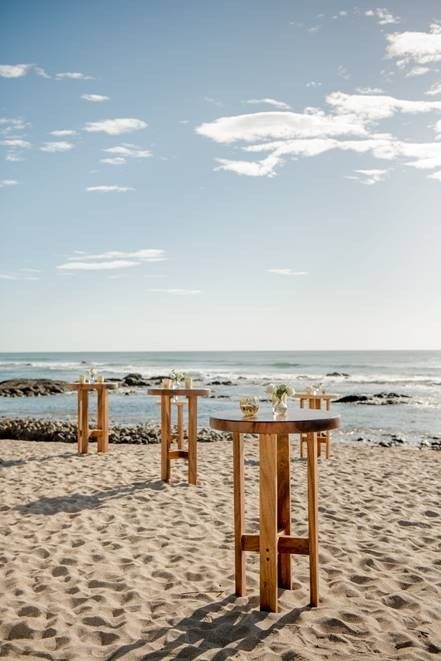 Bar Table with Cross Brace Wood Frame for Coastal Cocktail Table Setup