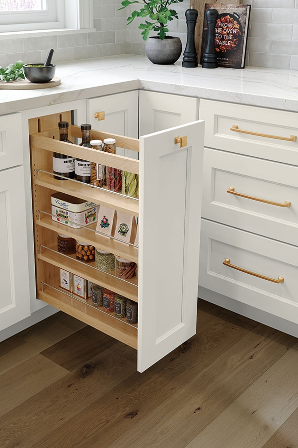 Base Pull Out Cabinet Gold Hardware Shaker Cabinet