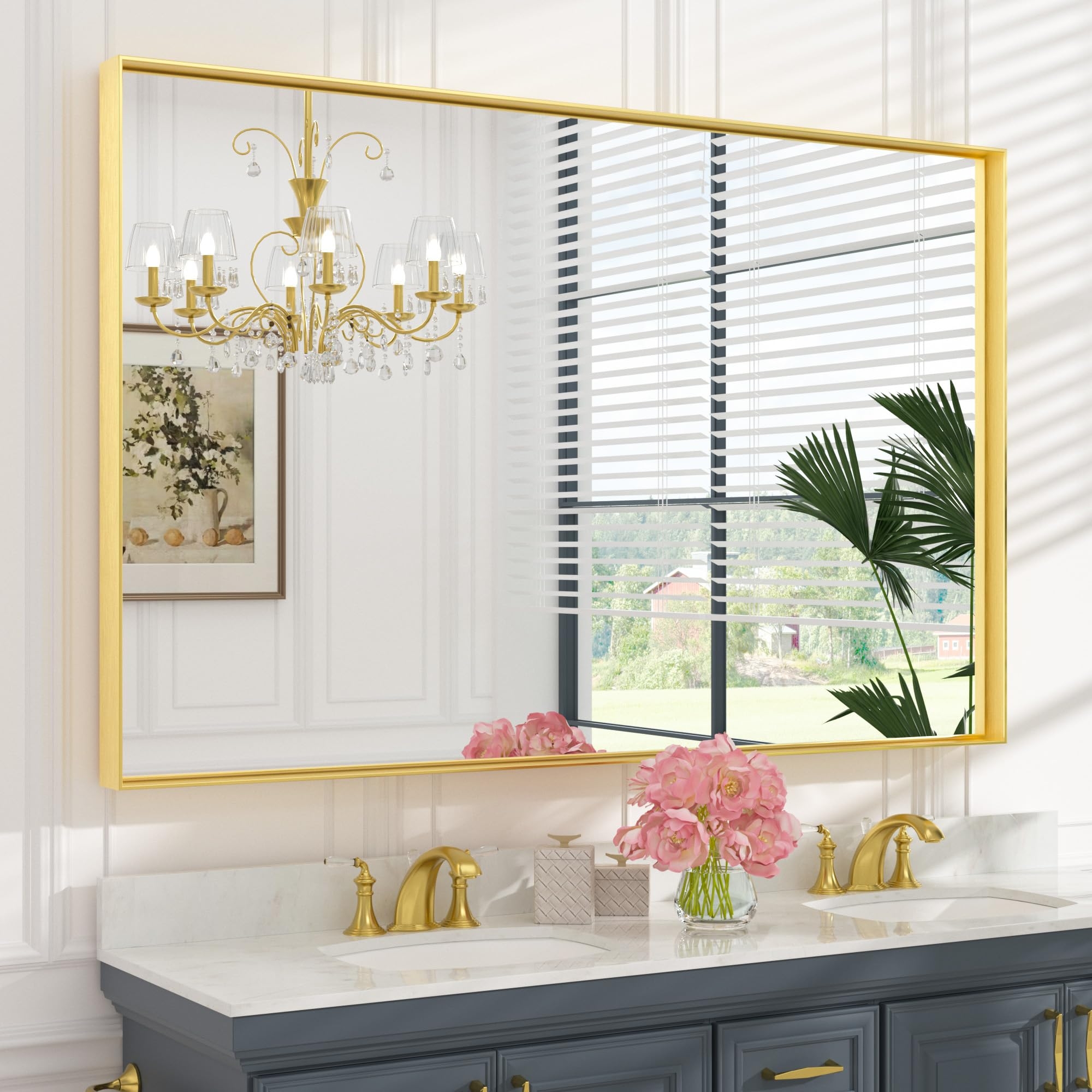 Large Gold Framed Mirror