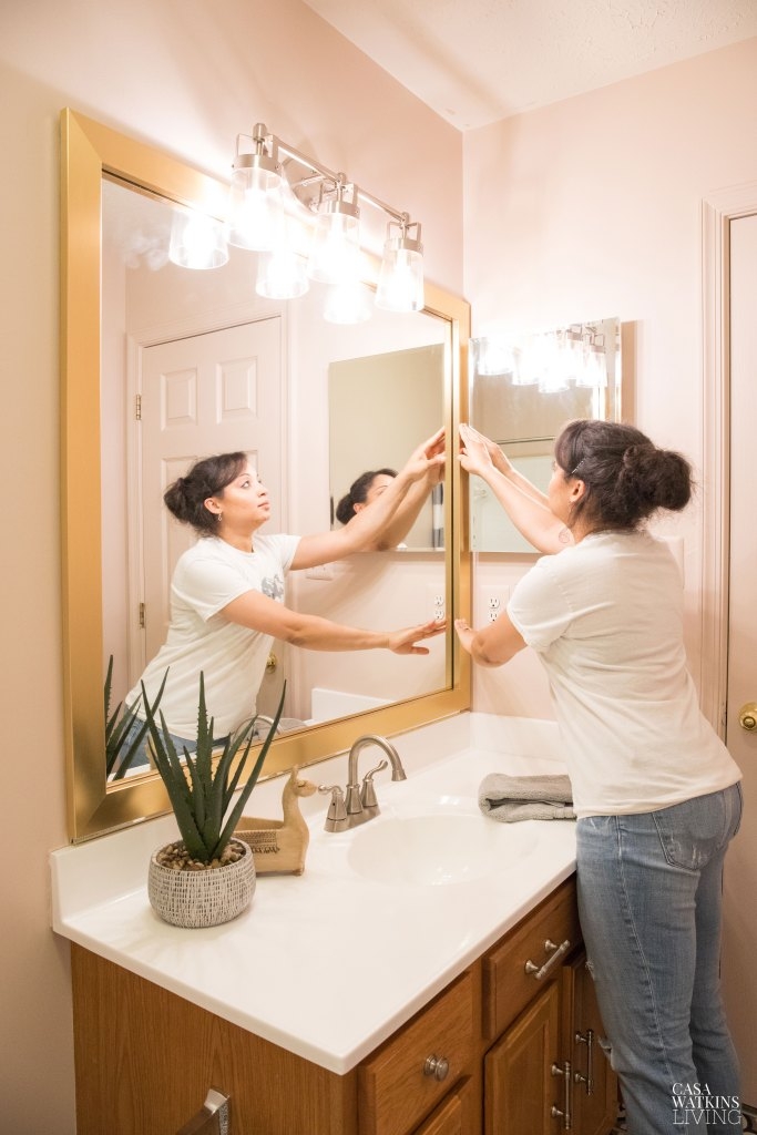 Bathroom Mirror Gold Mirror Frame Thick Mitered Corners Vanity