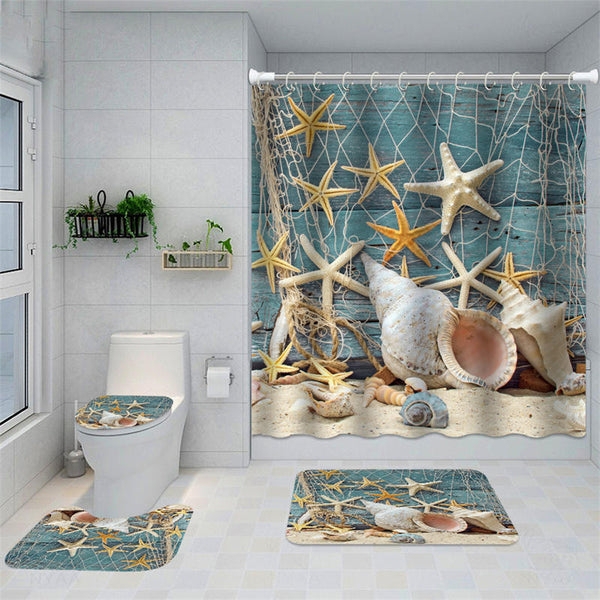 Bathroom Set Matching Four Piece Set Starfish Motif