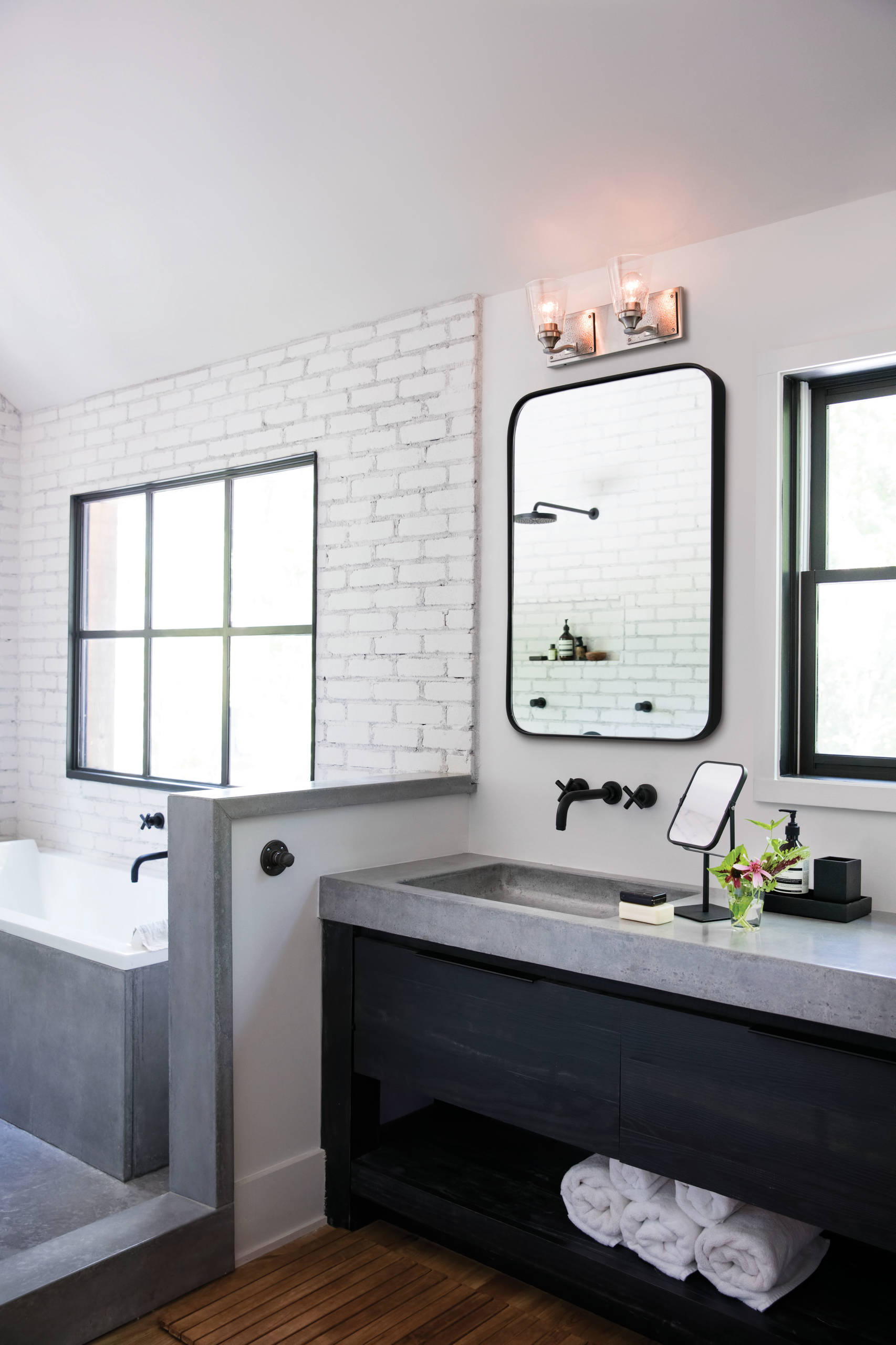 Bathroom Vanity featuring Integrated Sink in Concrete