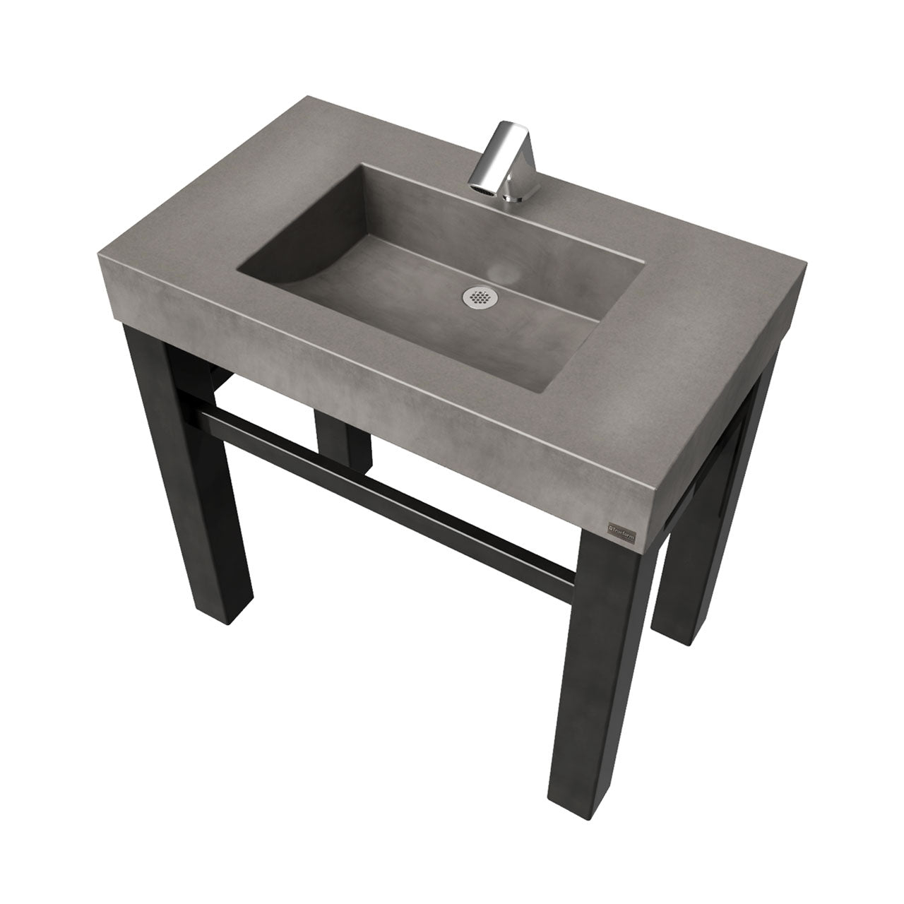 Bathroom Vanity with Metal Console Base and Trough