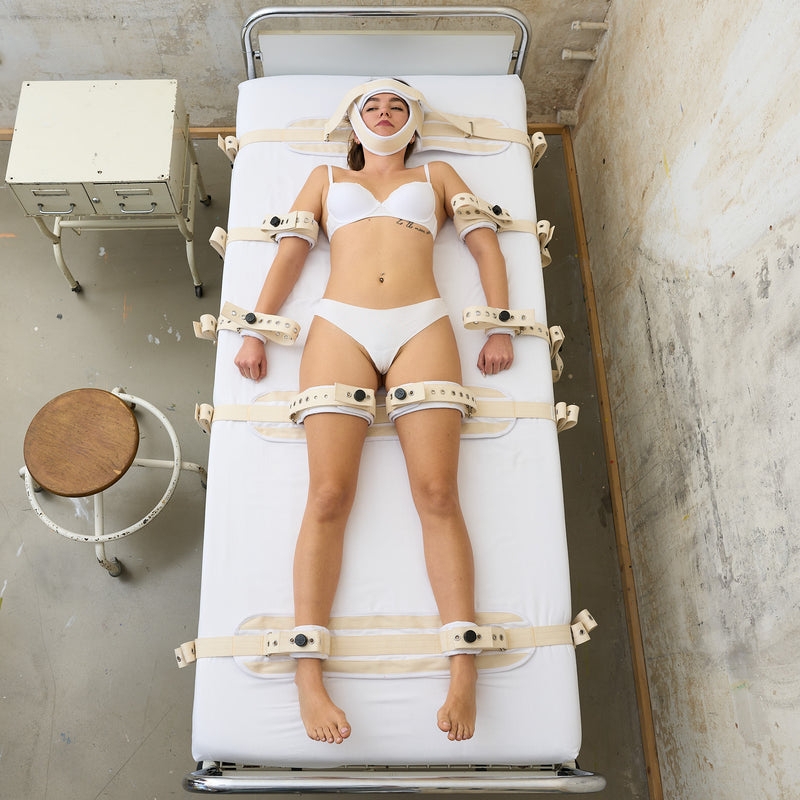 Bed Restraint Set: Clinical White Restraint Set Hardware