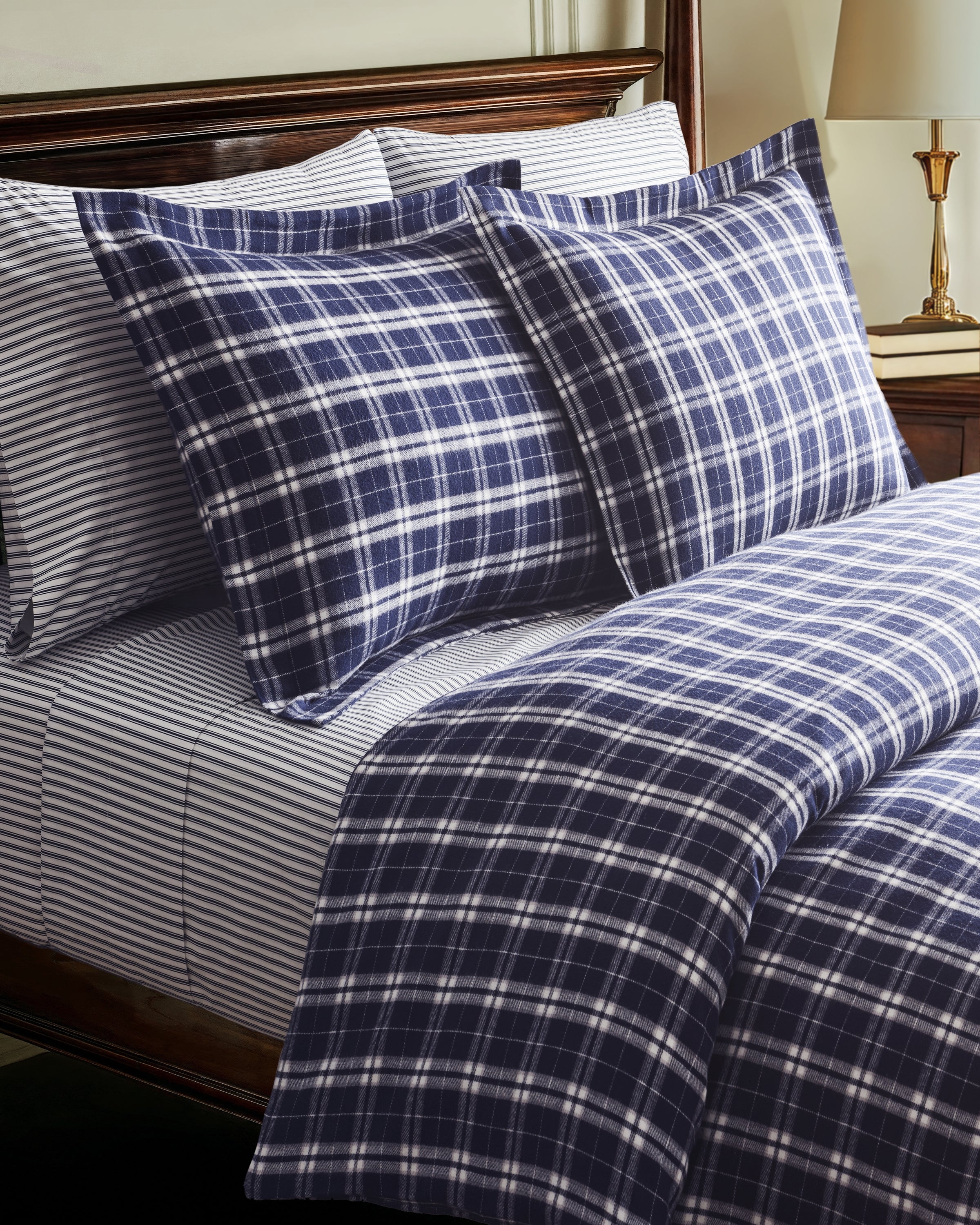 Bedding Set Oxford Tartan Plaid Classic Blue Plaid Bedding