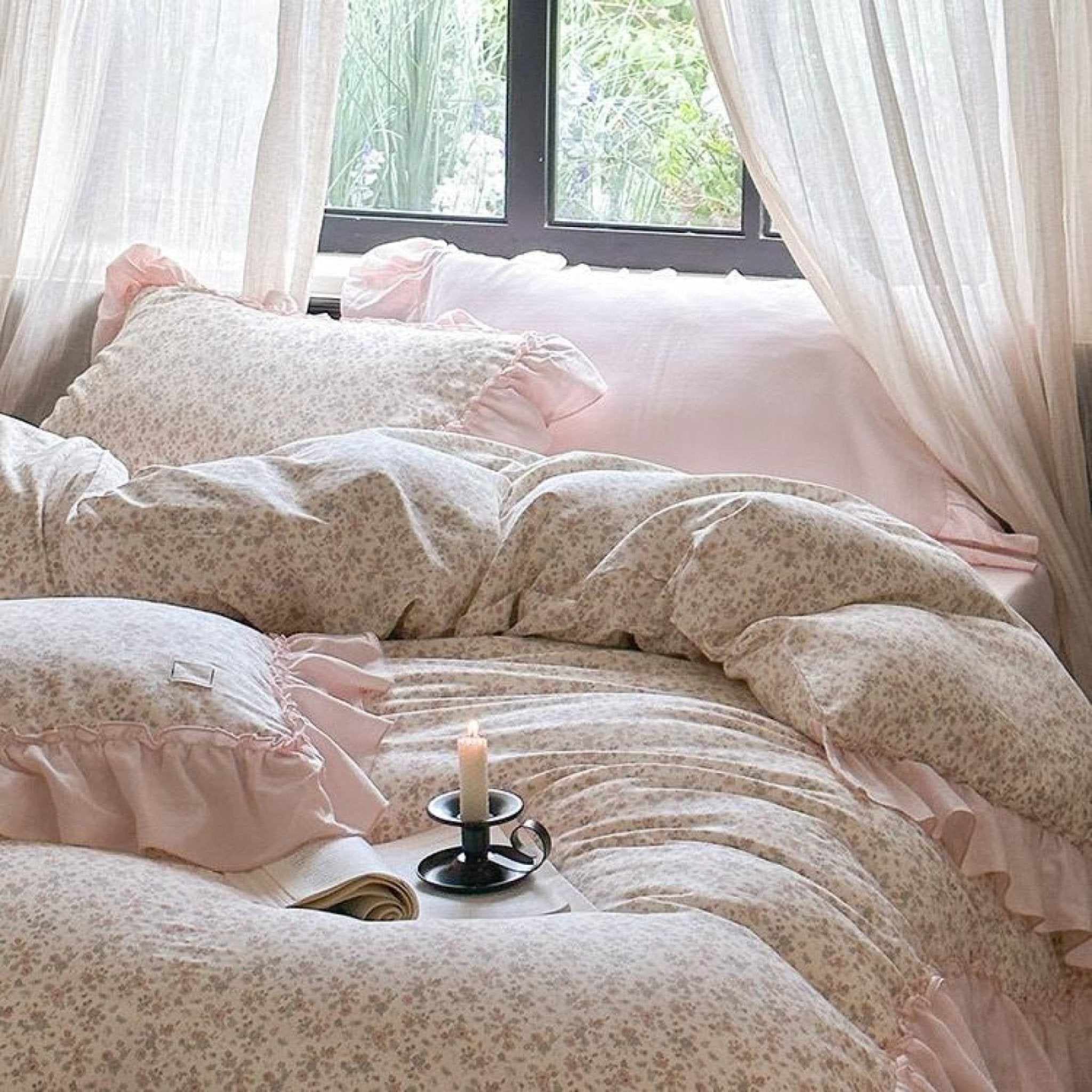 Bedding Set Soft Rose Double Gauze Floral Pattern