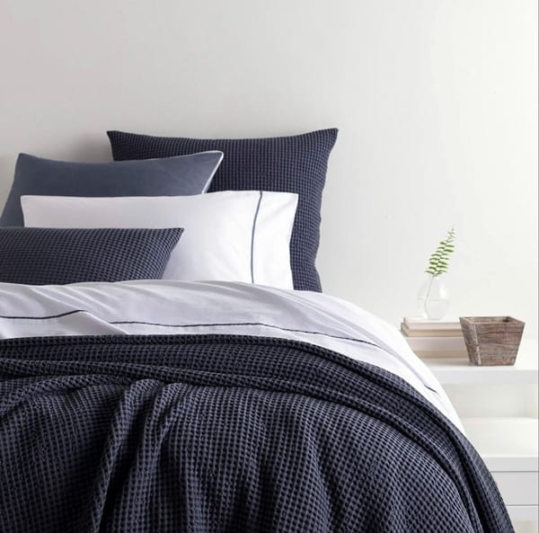 Bedding Set: Waffle Weave Texture and White Minimalist Bedding
