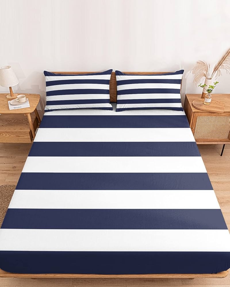 Bedding Set with Rattan Details and Maritime Sheet Set