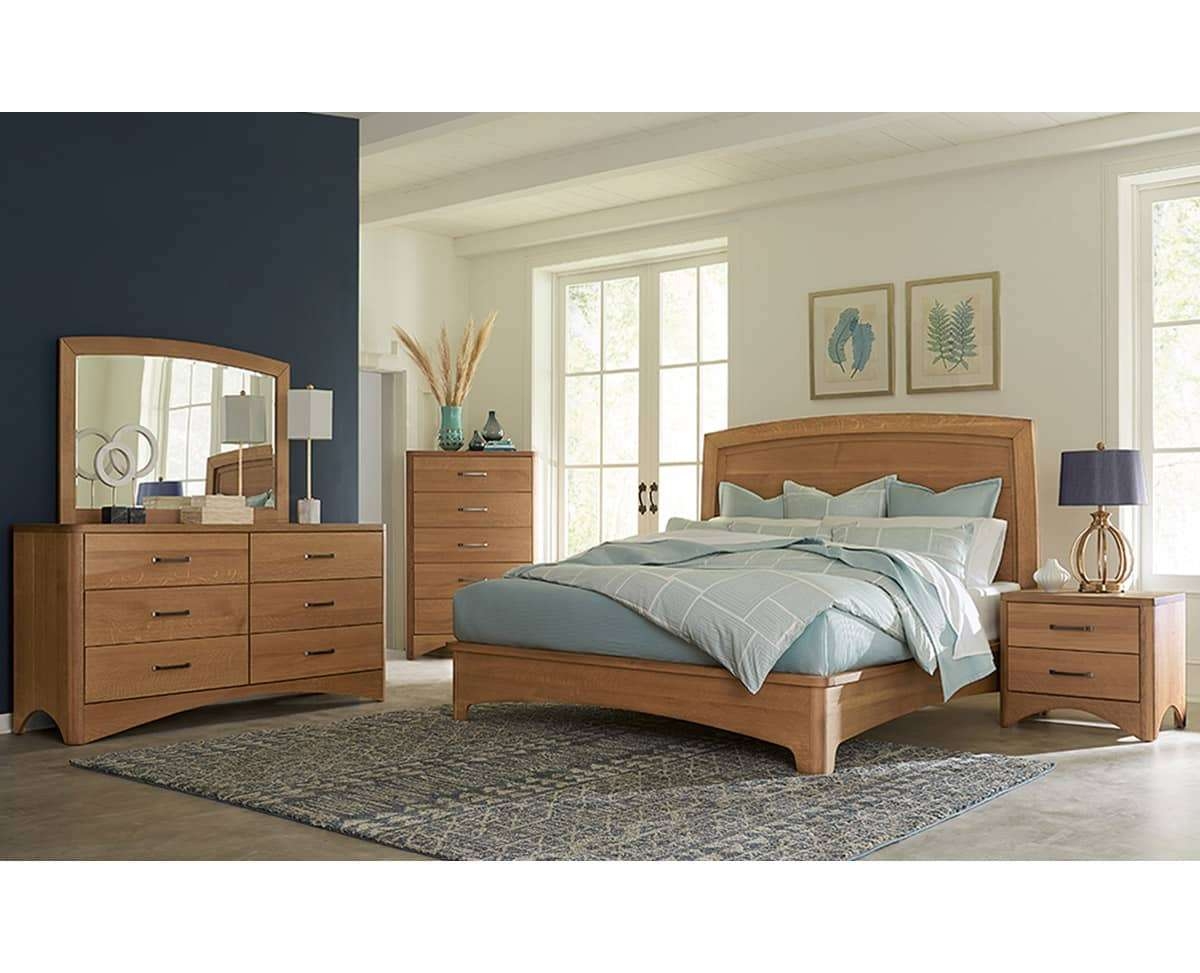 Bedroom Furniture Set Honey Oak Arched Headboard Wood