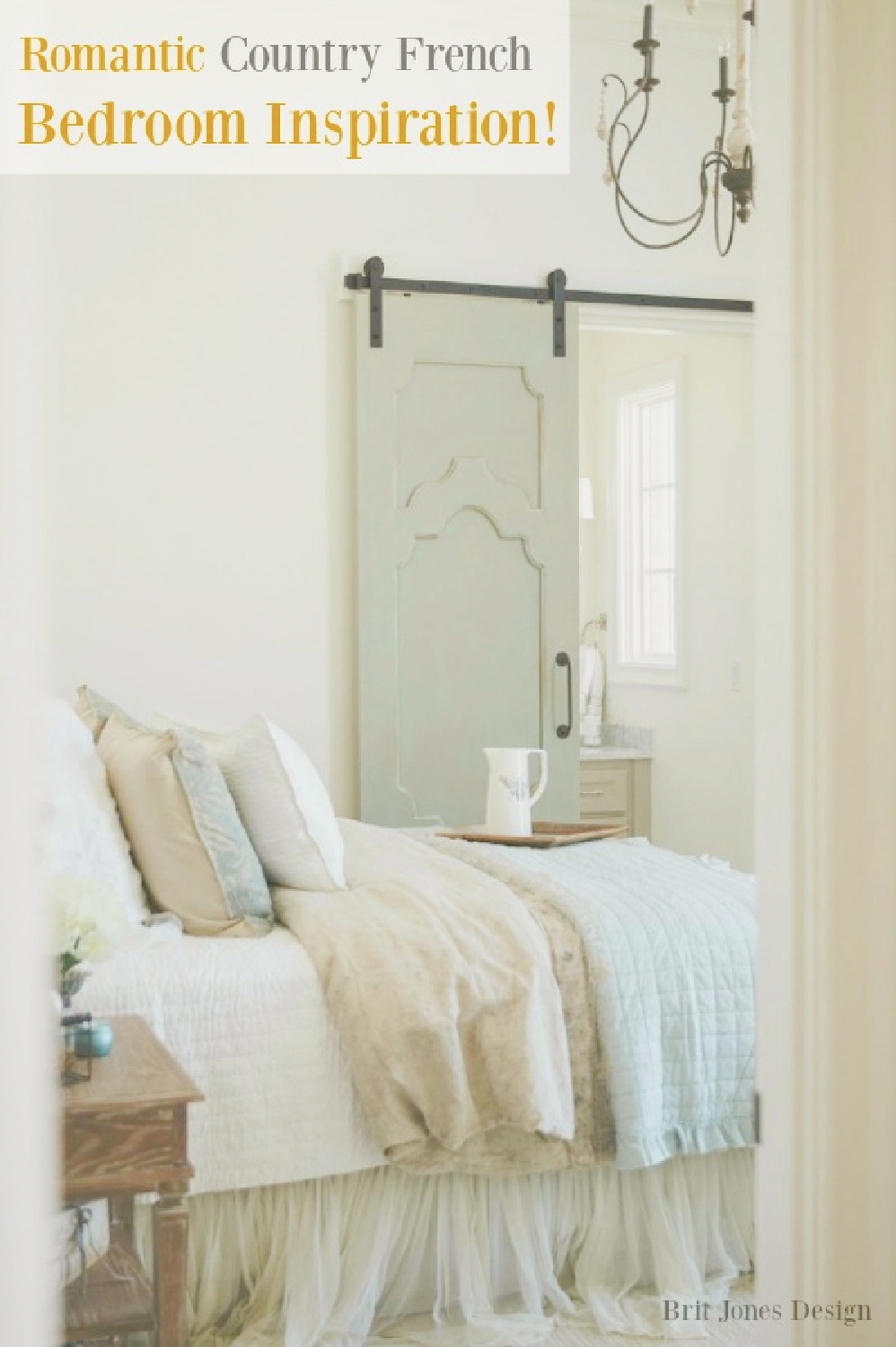 Bedroom Interior Sliding Barn Door Sage Green Molding