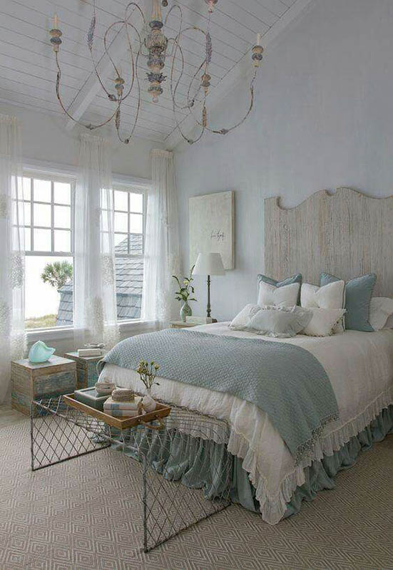 Bedroom Set Scalloped Wood Headboard Ruffled Bed Skirt