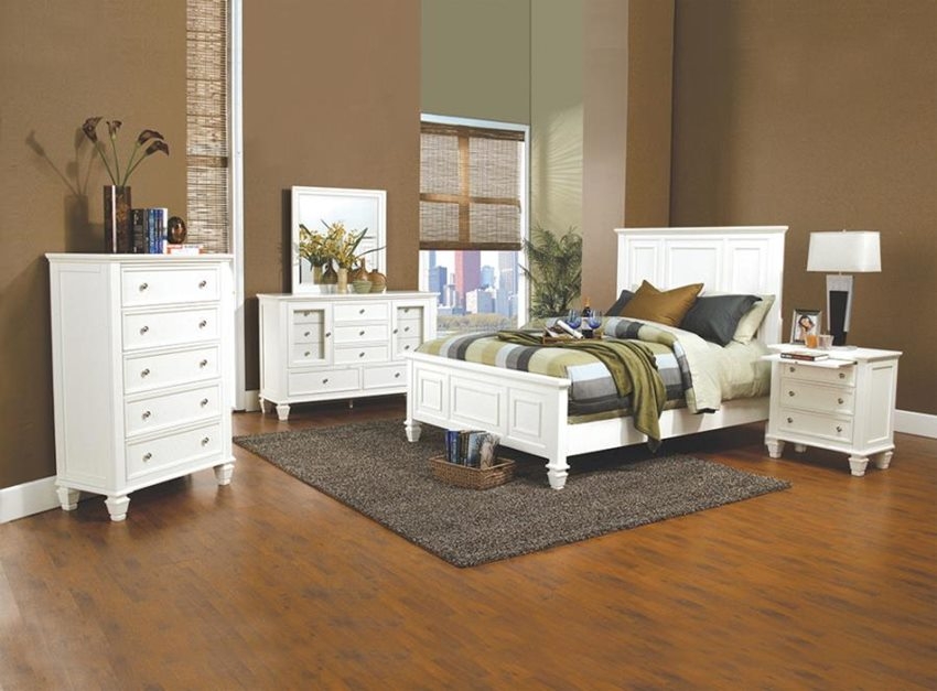 Bedroom Set White Furniture Suite with Paneled Bed