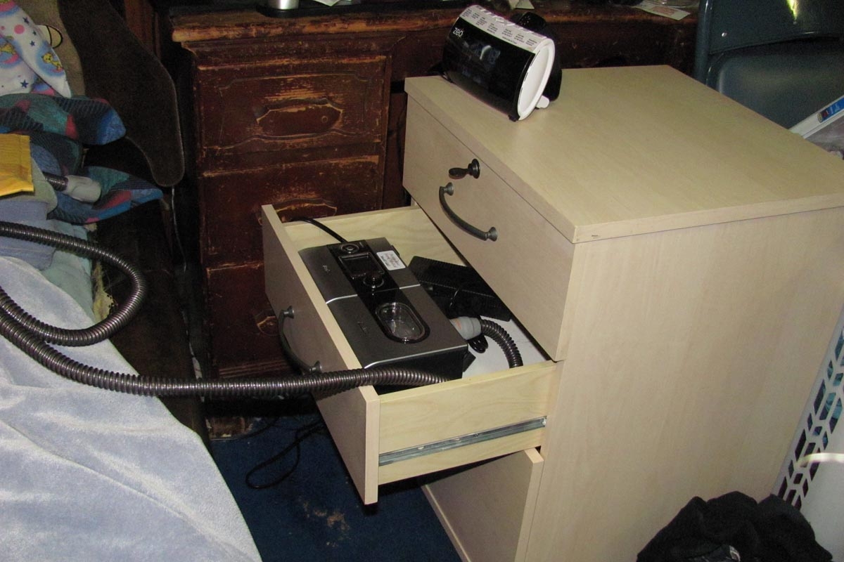 Bedside Cabinet: Discreet CPAP Locking Top Drawer Furniture