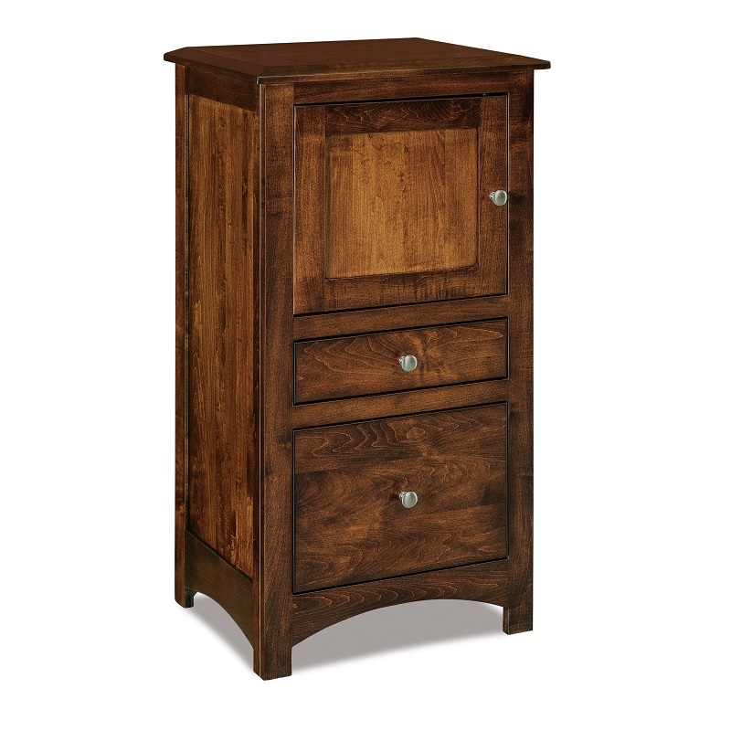 Bedside Cabinet with Arched Apron Narrow Wood Nightstand