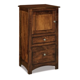 Bedside Cabinet with Arched Apron Narrow Wood Nightstand