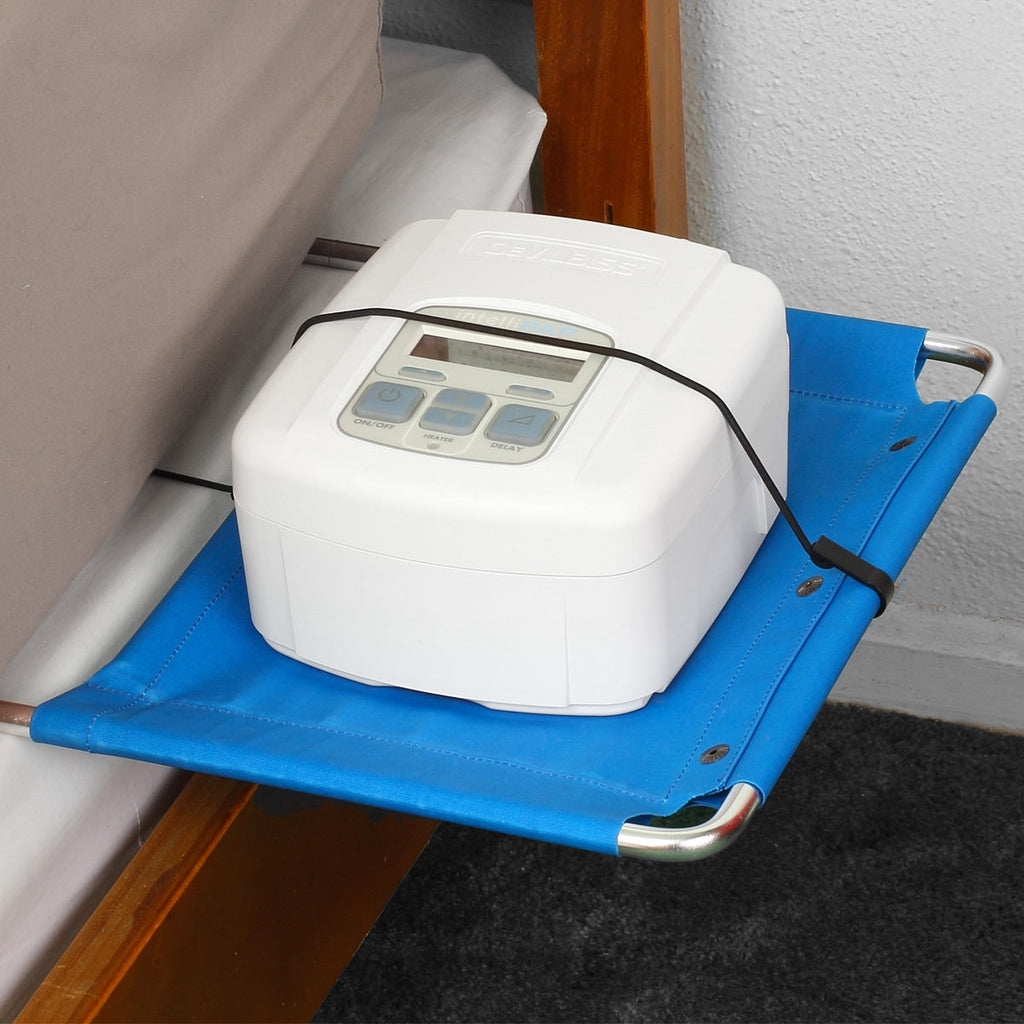 Bedside Shelf: Royal Blue Fabric Under Mattress Medical Tray