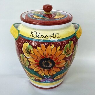 Biscotti Jar Sunflower Vibrant Palette Italian Jar