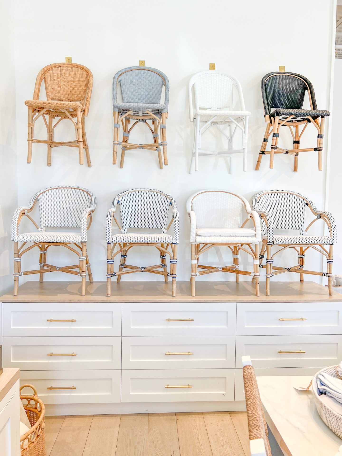 Bistro Chair with Bentwood Frames and Navy White Bistro Chairs