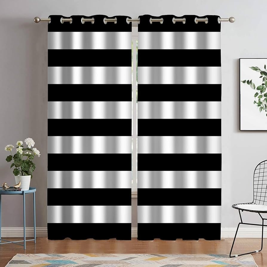 Blackout Curtains: High Contrast Black and White Panels