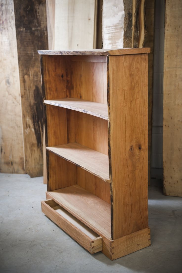 Bookcase Dovetail Joints Cherry Wood With Base Drawer