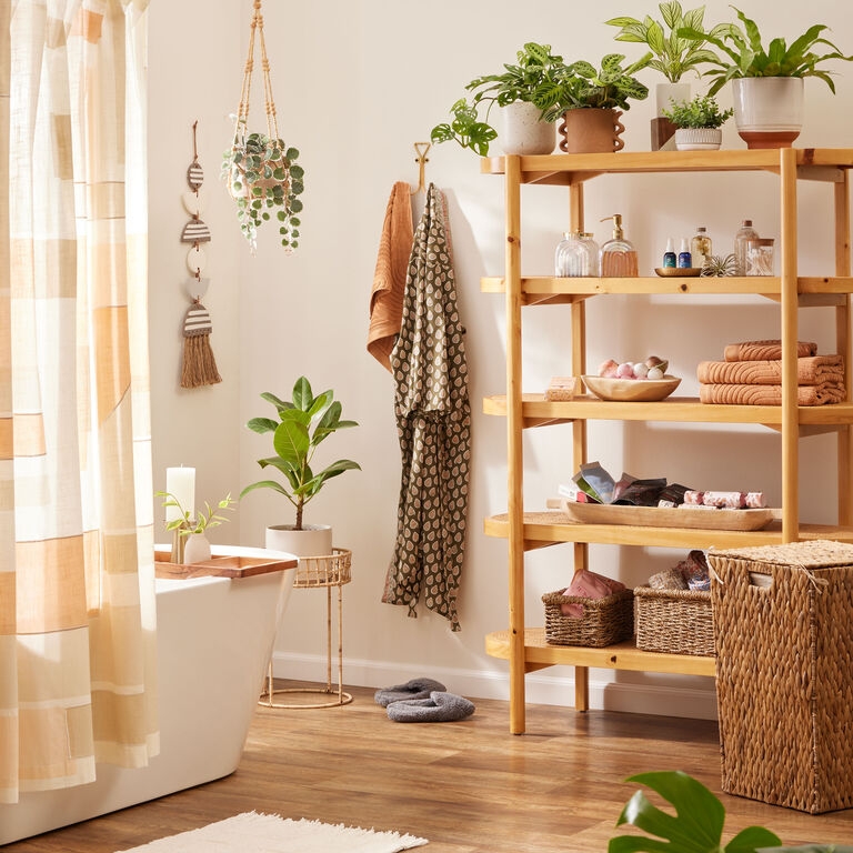 Bookshelf Oval Frame Honey Rattan Cane Storage Rack