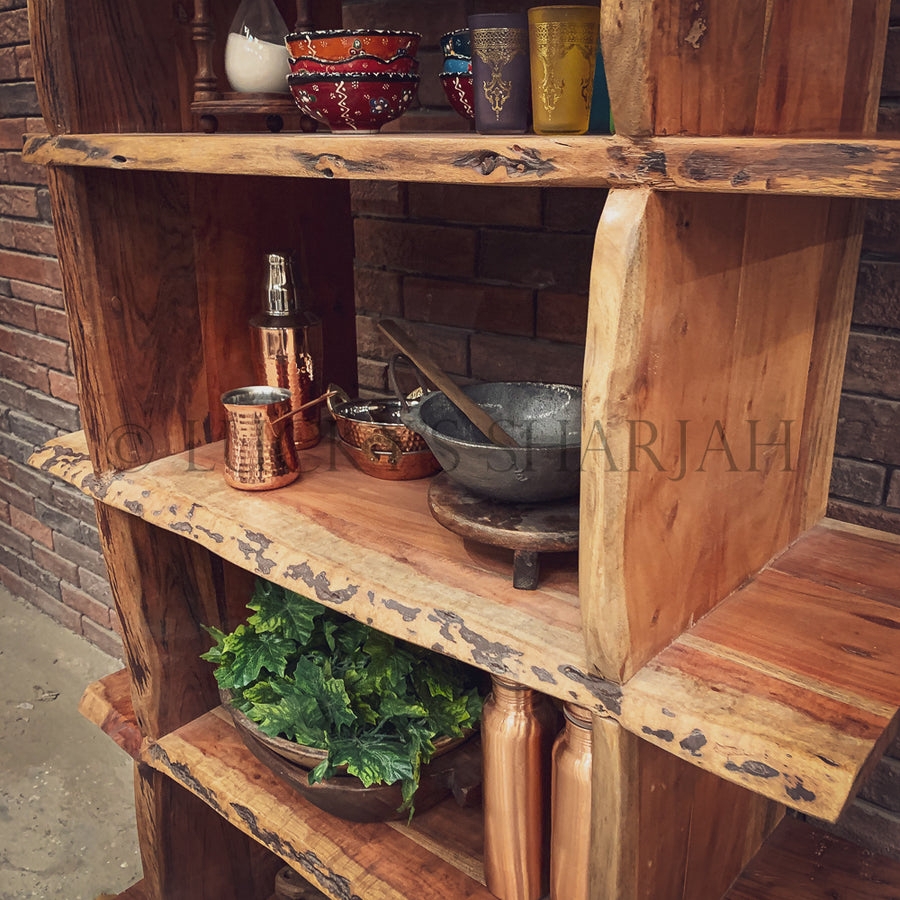 Bookshelf Thick Slabs Organic Texture Rustic Open Shelving