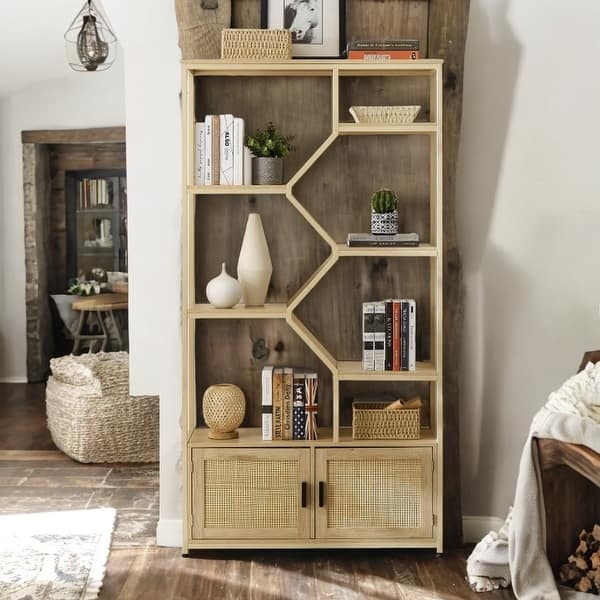 Bookshelf Zig Zag Partition Asymmetrical Shelving Wood
