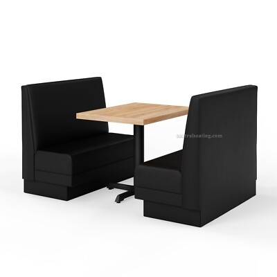 Booth Dining Set With Matte Black High Back Seating