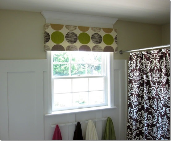 Box Valance Geometric Circle Pattern Crown Molding Header Decor