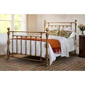 Brass Bed Victorian Farmhouse King with Turned Detailing