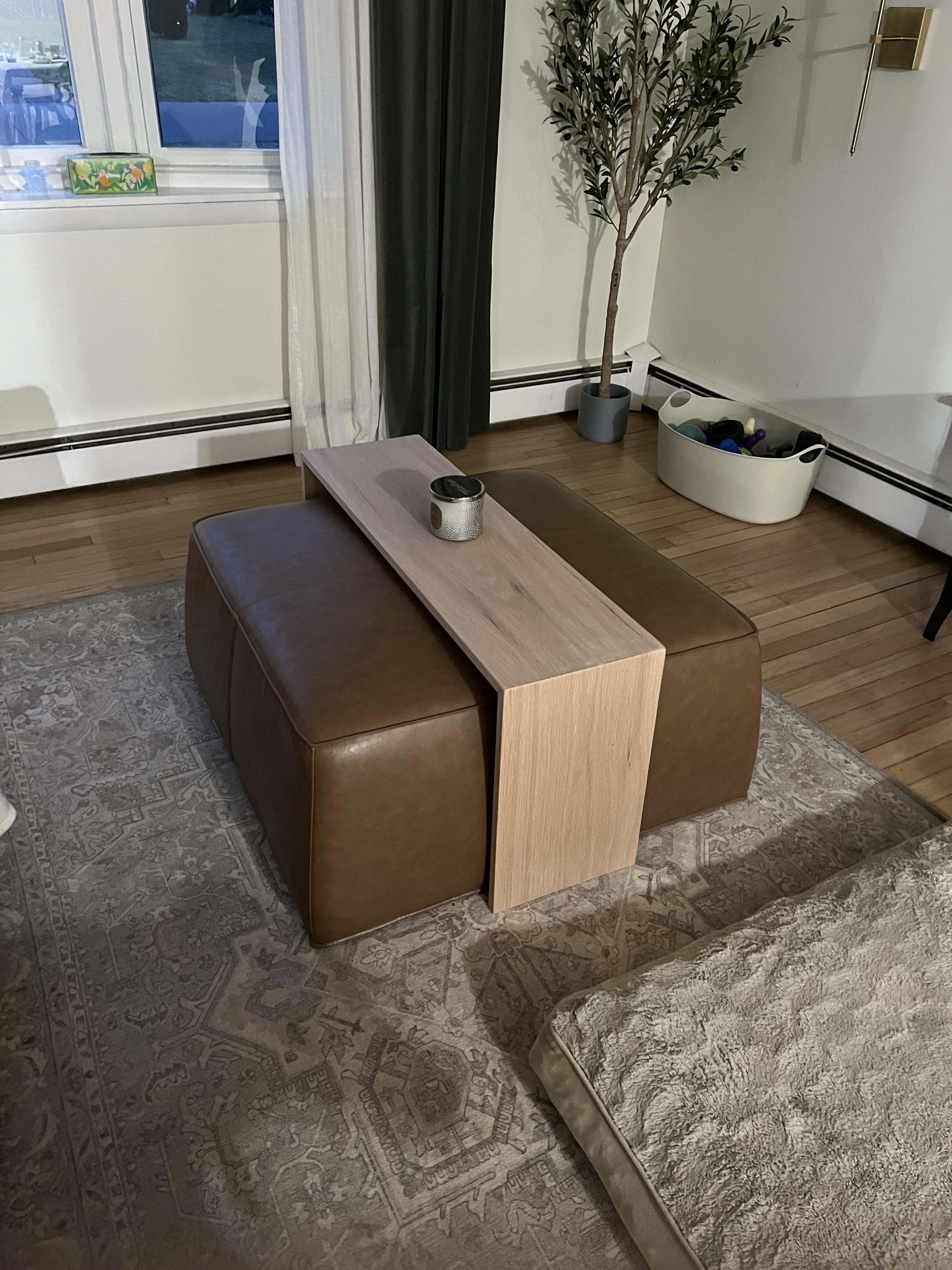 Bridge Table: Cognac Brown Slide Over Bridge Table