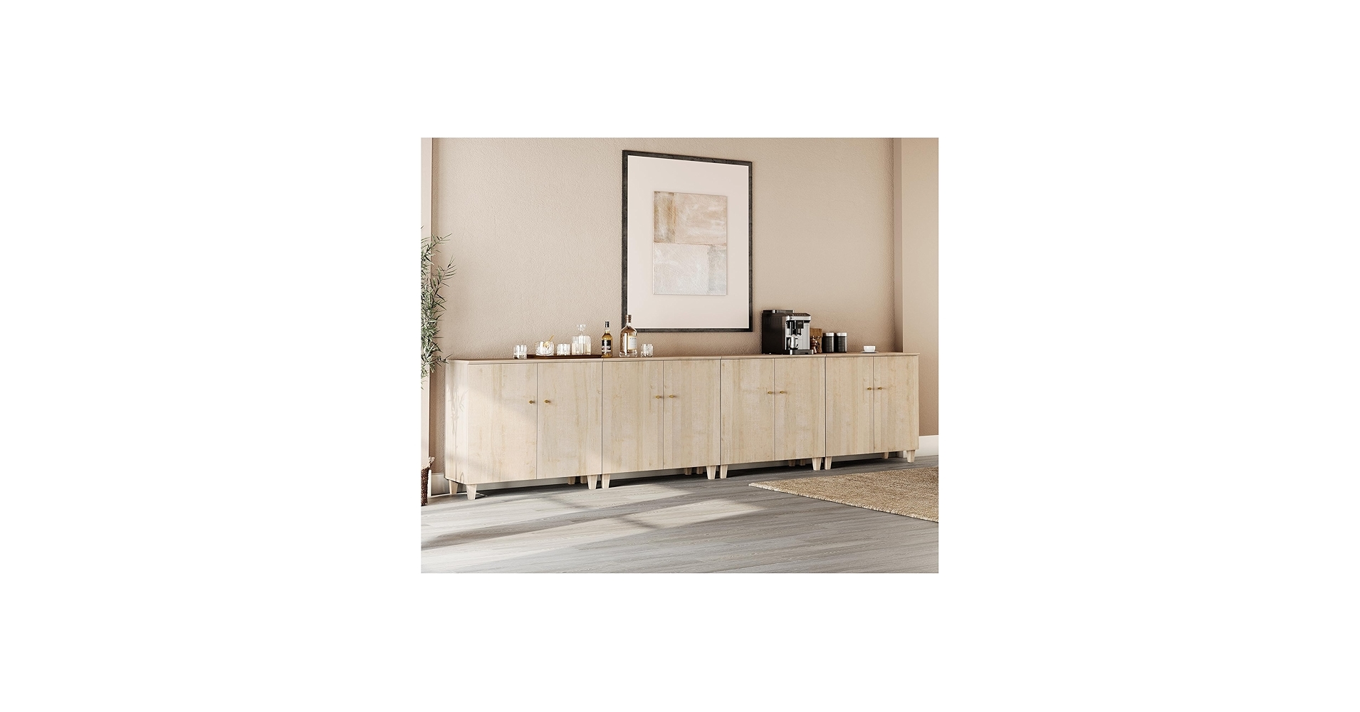 Buffet Sideboard Light Oak Modular 8 Door Unit