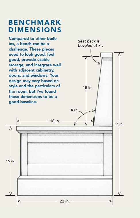 Built-In Bench with 97 Degree Back: Breakfast Nook Seating Guide