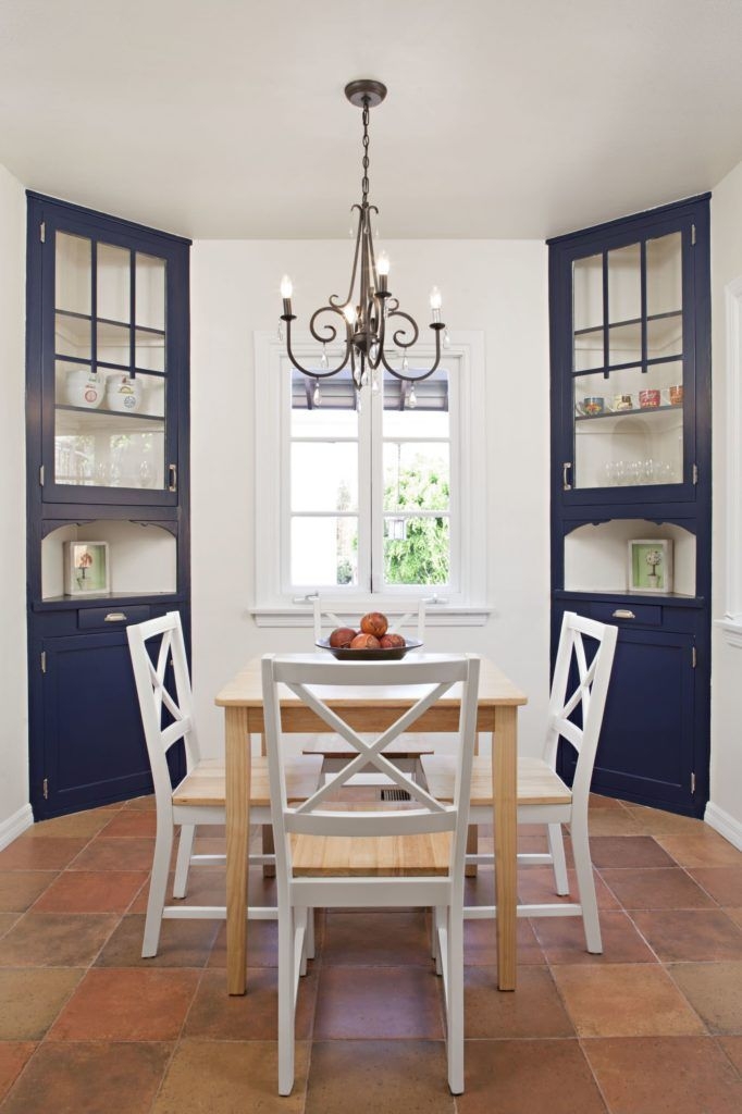 Built In Cabinetry in Navy Blue with Symmetrical Design