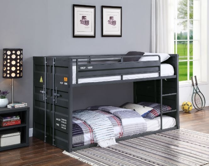 Bunk Bed Cargo Container Aesthetic with Metal Latch Finish