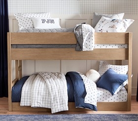 Bunk Bed Natural Oak Look with Low to Floor Design
